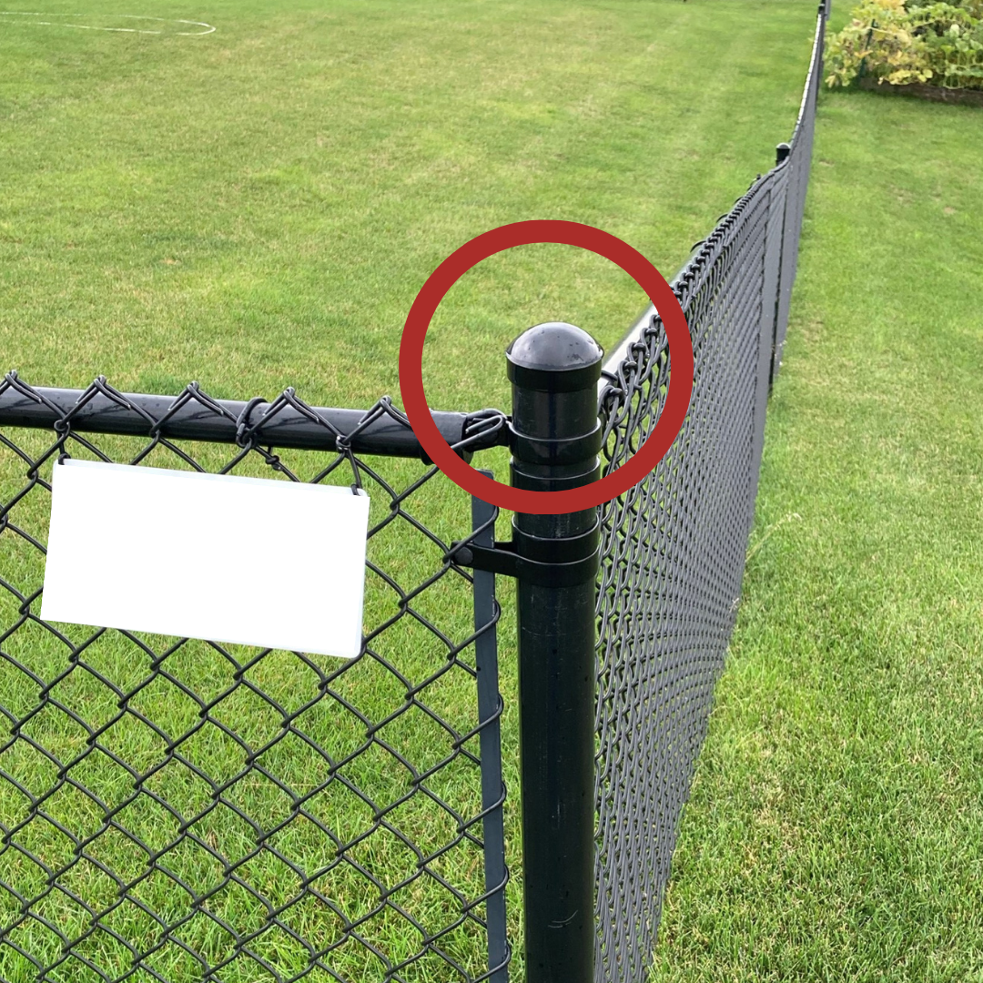 4" Black Steel Terminal Post Cap For Chain Link Fences