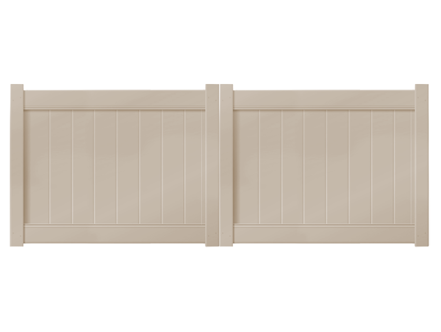 10' x 4' Sandstone Double Drive Vinyl Gate For Vinyl Fences