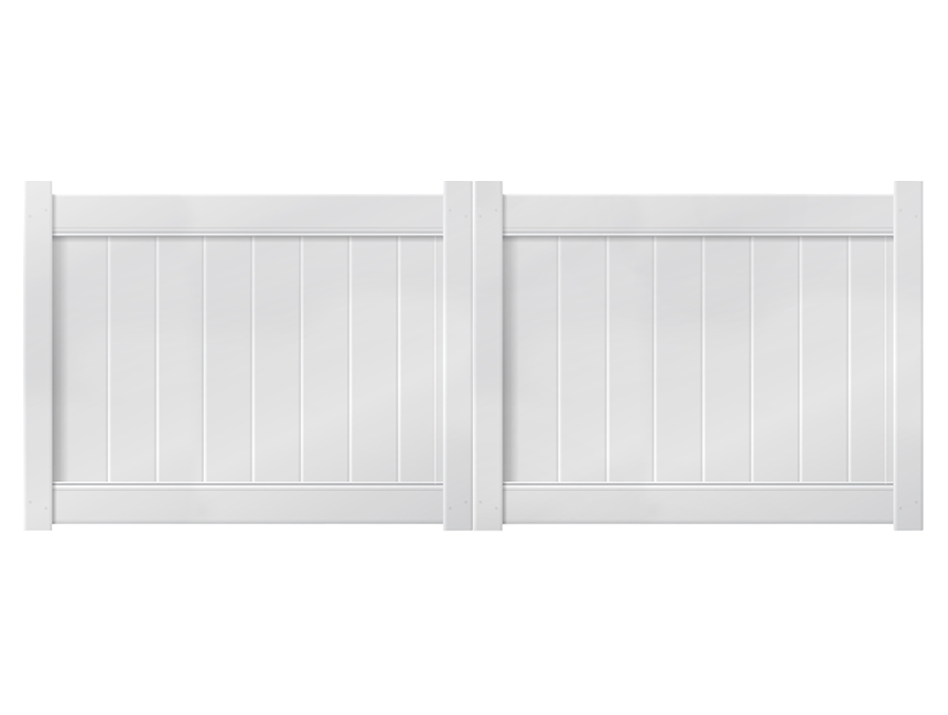 10' x 4' White Double Drive Vinyl Gate For Vinyl Fences