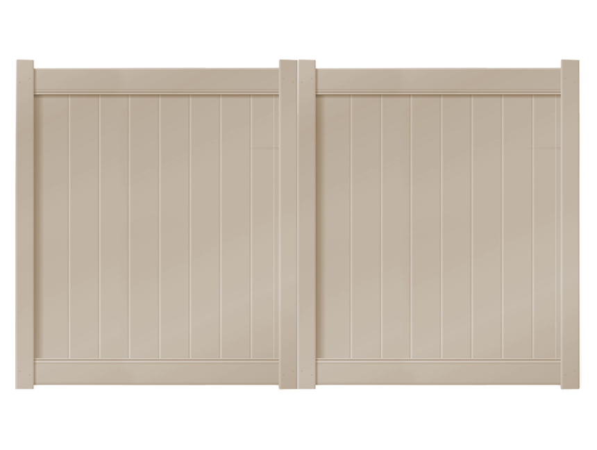 10' x 6' Sandstone Double Drive Vinyl Gate For Vinyl Fences