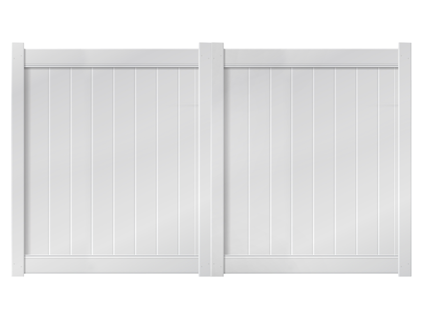 10' x 6' White Double Drive Vinyl Gate For Vinyl Fences