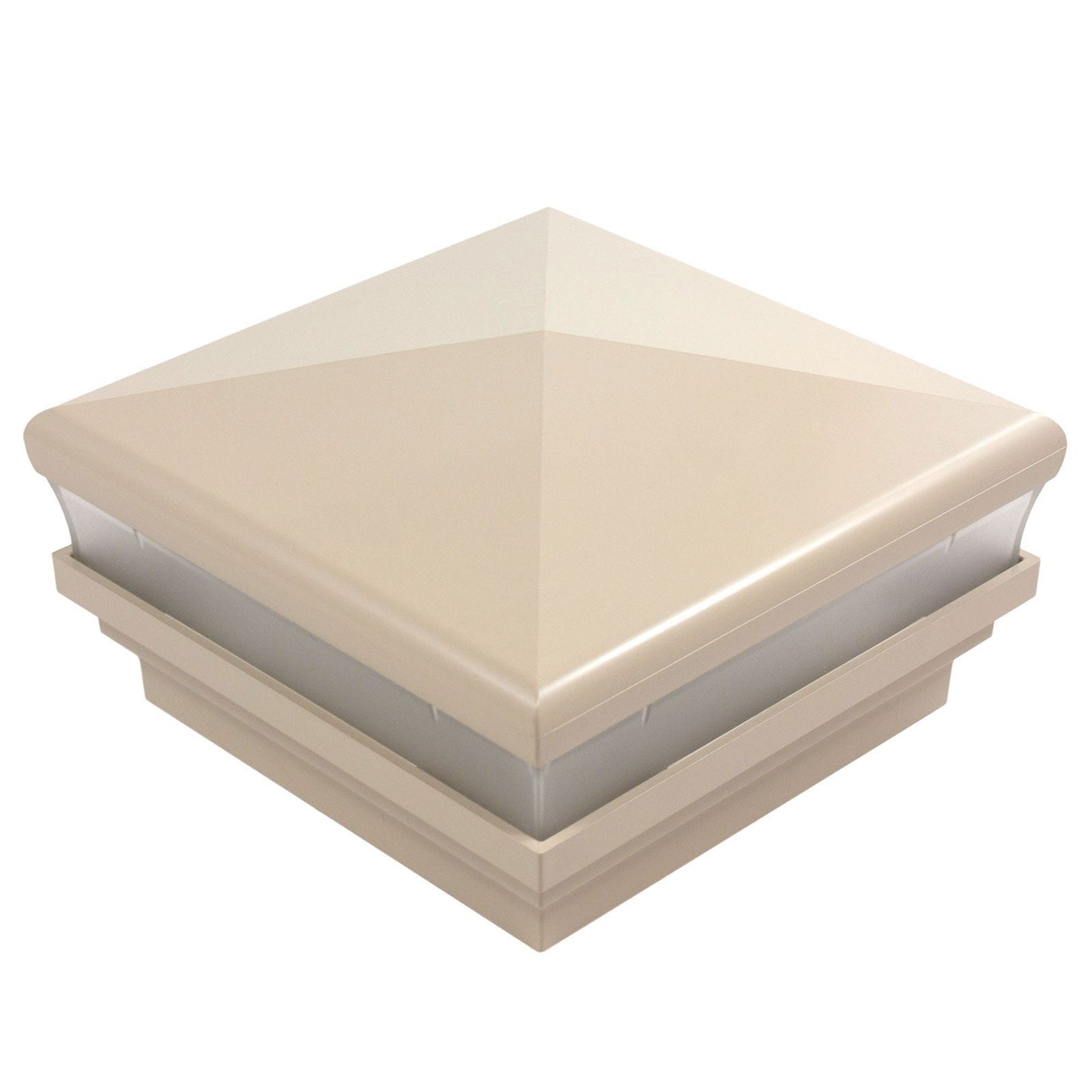 4" x 4" Neptune Low Voltage Light Post Cap (Box of 6) For Vinyl Fences