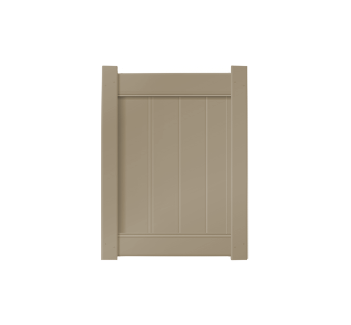 3' x 4' Khaki Single Swing Vinyl Gate For Vinyl Fences