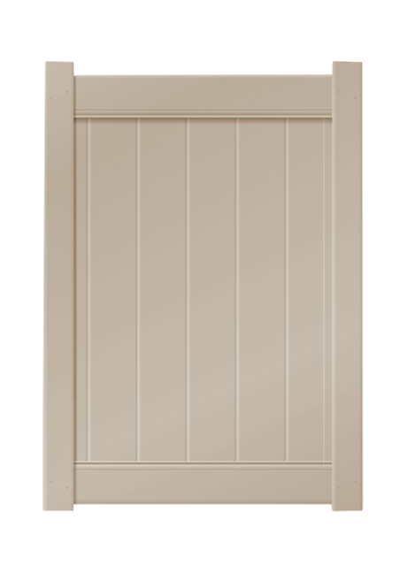 3' x 6' Sandstone Single Swing Vinyl Gate For Vinyl Fences