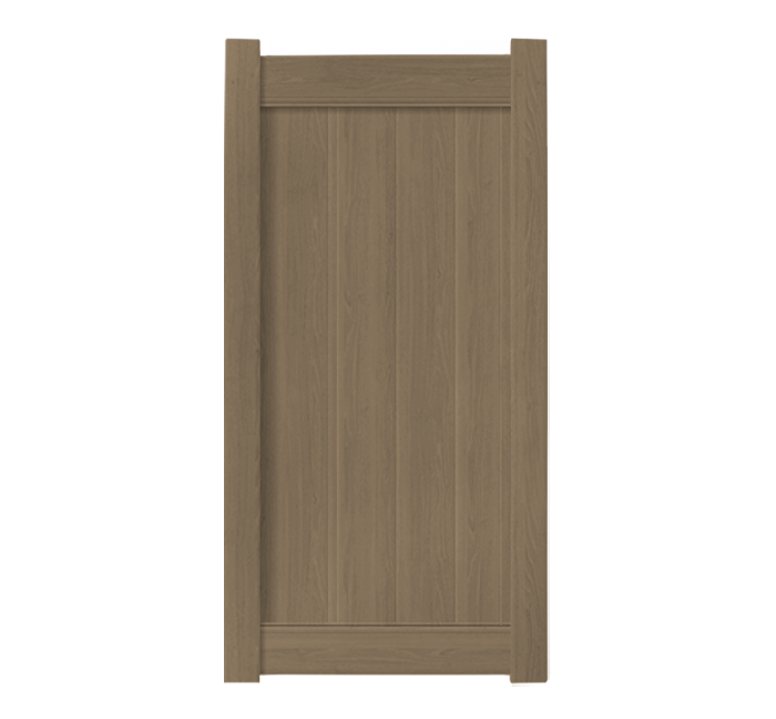 3' x 6' Weathered Cedar Single Swing Vinyl Gate For Vinyl Fences