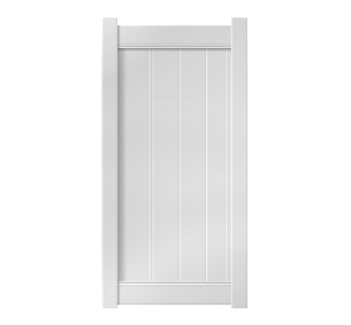 3' x 6' White Single Swing Vinyl Gate For Vinyl Fences