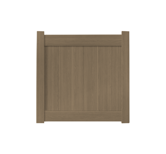 4' x 4' Weathered Cedar Single Swing Vinyl Gate For Vinyl Fences