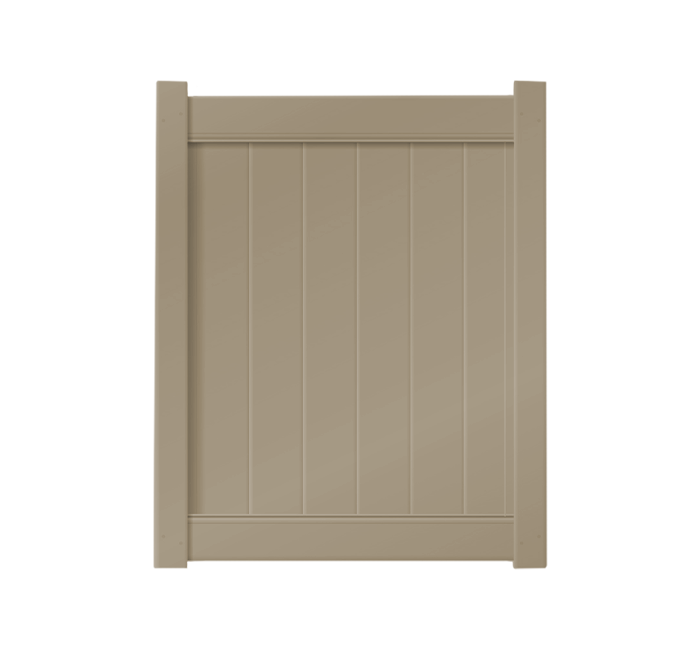 4' x 5' Khaki Single Swing Vinyl Gate For Vinyl Fences