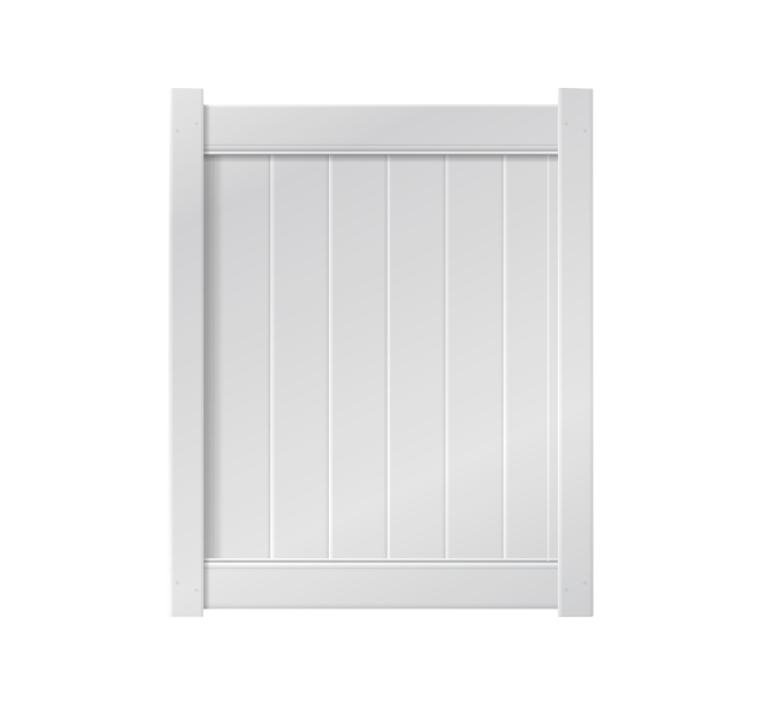 4' x 5' White Single Swing Vinyl Gate For Vinyl Fences