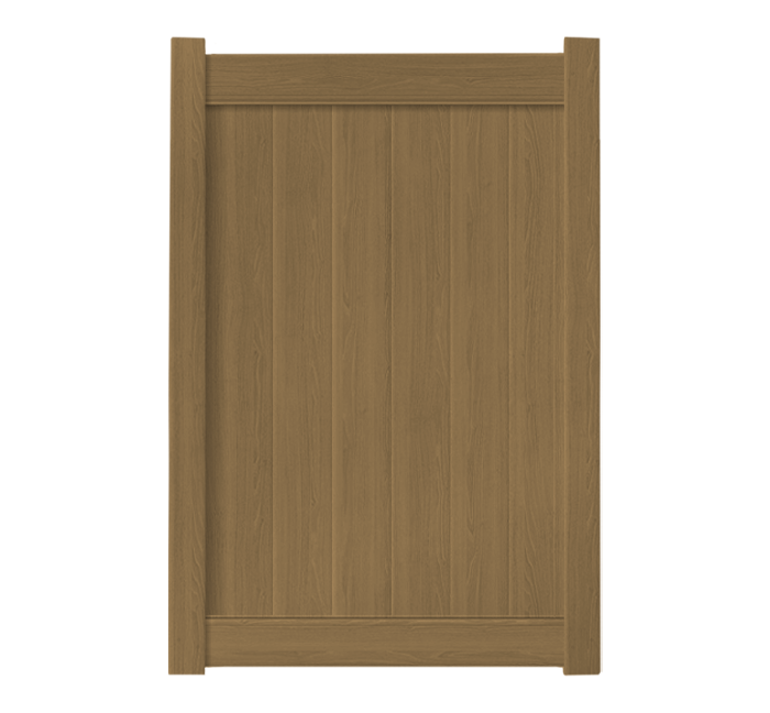 4' x 6' Natural Cedar Single Swing Vinyl Gate For Vinyl Fences