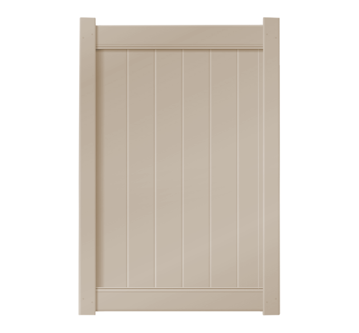 4' x 6' Sandstone Single Swing Vinyl Gate For Vinyl Fences
