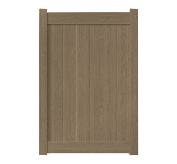 4' x 6' Weathered Cedar Single Swing Vinyl Gate For Vinyl Fences