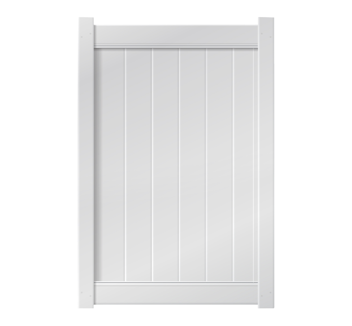 4' x 6' White Single Swing Vinyl Gate For Vinyl Fences