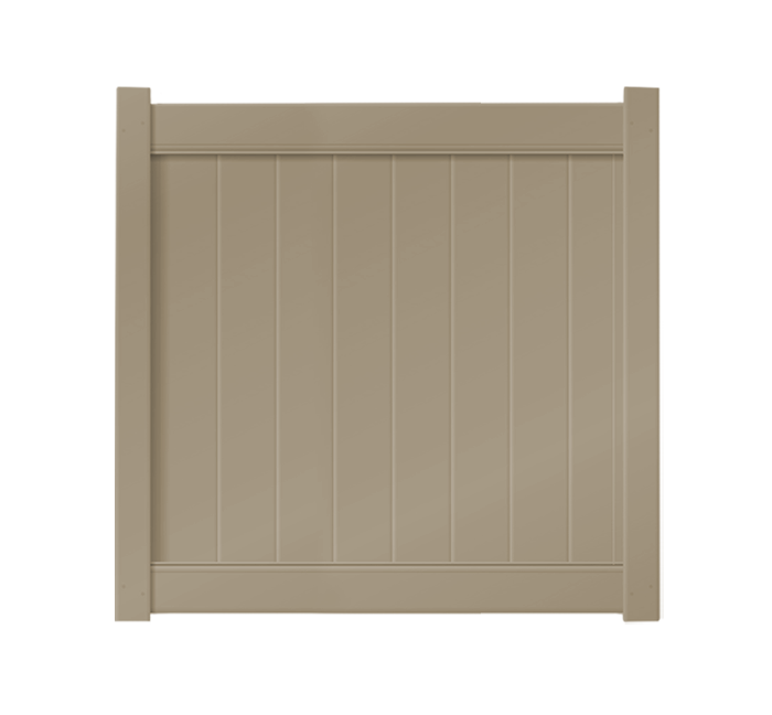 5' x 5' Khaki Single Swing Vinyl Gate For Vinyl Fences