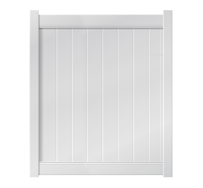 5' x 6' White Single Swing Vinyl Gate For Vinyl Fences