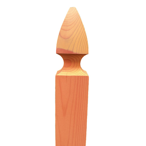 3-1/2" x 3-1/2" x 6' Treated & Stained Pine French Gothic Cut Post for Wood Fences