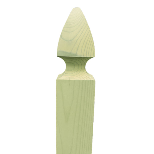 4" x 4" x 6' Treated Green Pine French Gothic Cut Post for Wood Fences
