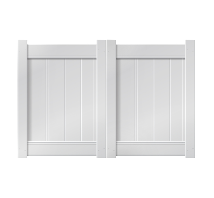 6' x 4' White Double Drive Vinyl Gate For Vinyl Fences