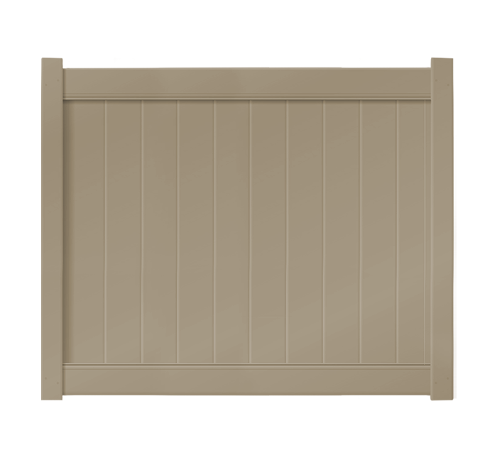 6' x 5' Khaki Single Swing Vinyl Gate For Vinyl Fences