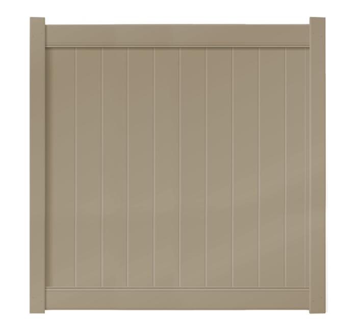 6' x 6' Khaki Single Swing Vinyl Gate For Vinyl Fences