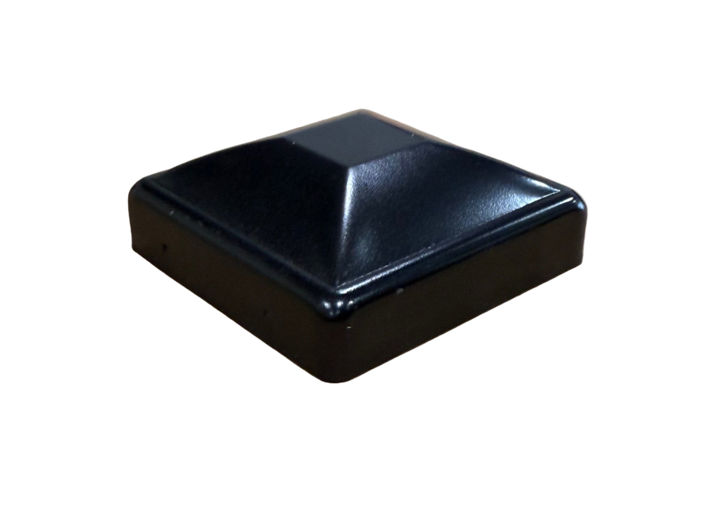 3" Sq. Black Flat Post Cap for Ornamental Steel/Iron Fences