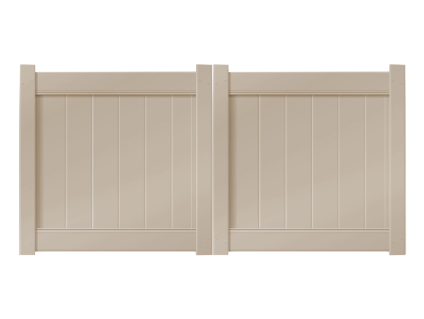 8' x 4' Sandstone Double Drive Vinyl Gate For Vinyl Fences
