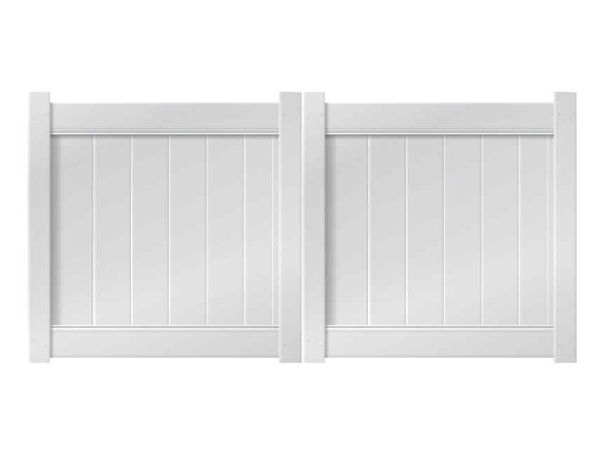 8' x 4' White Double Drive Vinyl Gate For Vinyl Fences