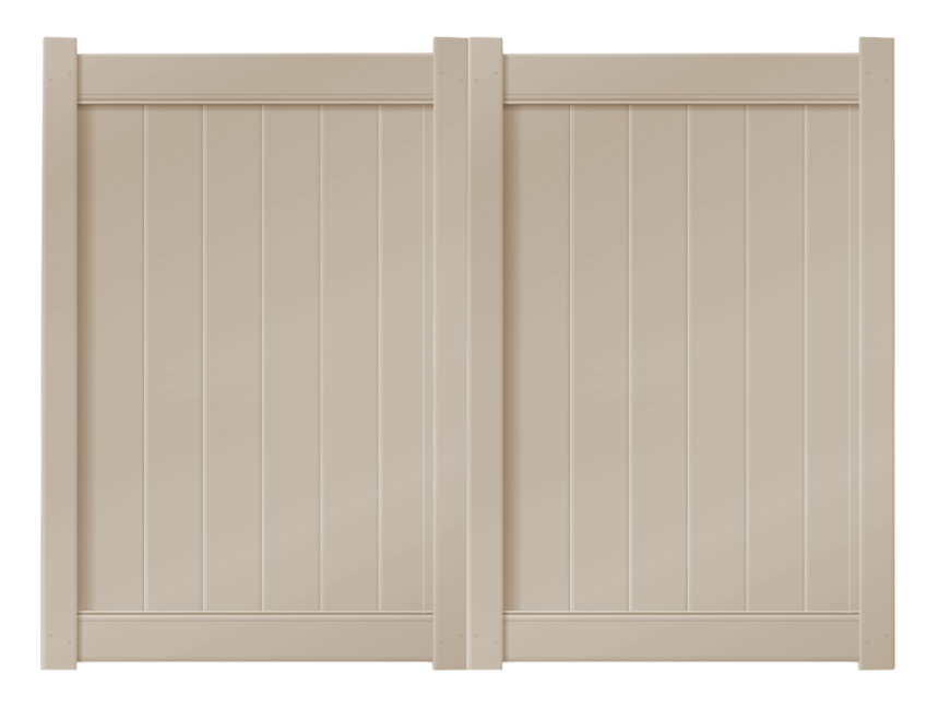 8' x 6' Sandstone Double Drive Vinyl Gate For Vinyl Fences