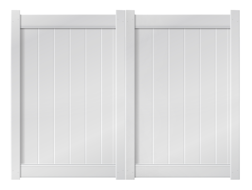 8' x 6' White Double Drive Vinyl Gate For Vinyl Fences