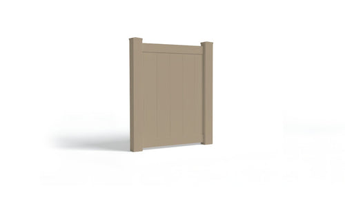 4' Tall x 3' Wide Single Swing Vinyl Gate For Vinyl Fences (AFC-001) - Adobe