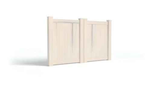 4' Tall x 6' Wide Double Drive Swing Vinyl Gate For Vinyl Fences (AFC-001) - Aspen Latte