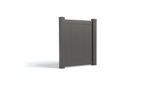 4' Tall x 3' Wide Single Swing Vinyl Gate For Vinyl Fences (AFC-001) - Dark Gray