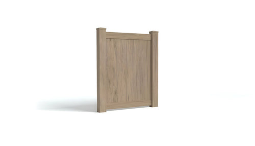 4' Tall x 3' Wide Single Swing Vinyl Gate For Vinyl Fences (AFC-001) - Green Teak