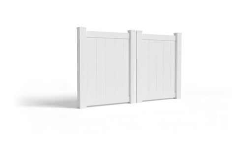 4' Tall x 6' Wide Double Drive Swing Vinyl Gate For Vinyl Fences (AFC-001) - White