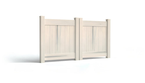 4' Tall x 8' Wide Double Drive Swing Vinyl Gate For Vinyl Fences (AFC-001) - Aspen Latte