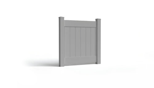 4' Tall x 4' Wide Single Swing Vinyl Gate For Vinyl Fences (AFC-001) - Light Gray
