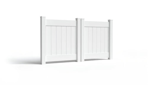 4' Tall x 8' Wide Double Drive Swing Vinyl Gate For Vinyl Fences (AFC-001) - White