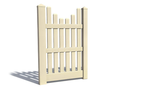 5' Tall x 3' Wide Single Swing Vinyl Gate For Vinyl Fences (AFC-003) - Tan
