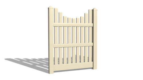 5' Tall x 4' Wide Single Swing Vinyl Gate For Vinyl Fences (AFC-003) - Tan