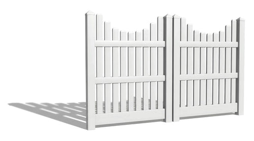 5' Tall x 8' Wide Double Drive Swing Vinyl Gate For Vinyl Fences (AFC-003) - White