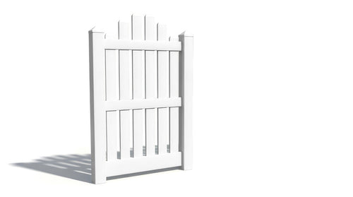 5' Tall x 3' Wide Single Swing Vinyl Gate For Vinyl Fences (AFC-004) - White