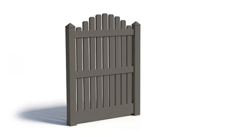 5' Tall x 4' Wide Single Swing Vinyl Gate For Vinyl Fences (AFC-004) - Dark Gray