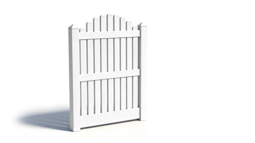 5' Tall x 4' Wide Single Swing Vinyl Gate For Vinyl Fences (AFC-004) - White