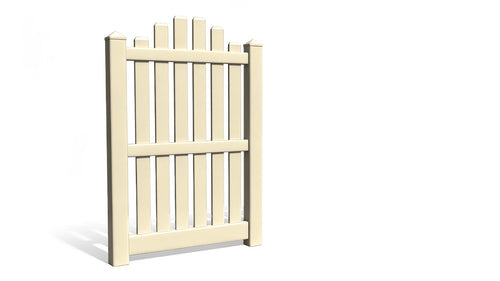 6' Tall x 3' Wide Single Swing Vinyl Gate For Vinyl Fences (AFC-012) - Tan