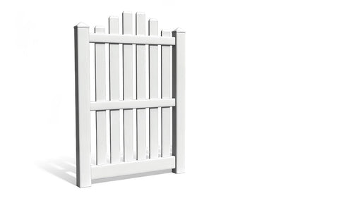 6' Tall x 3' Wide Single Swing Vinyl Gate For Vinyl Fences (AFC-012) - White