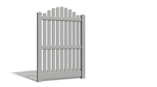 6' Tall x 4' Wide Single Swing Vinyl Gate For Vinyl Fences (AFC-012) - Light Gray