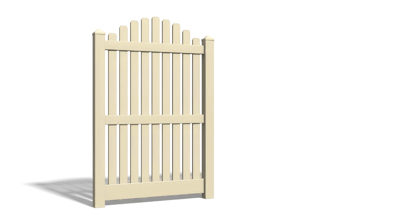 6' Tall x 4' Wide Single Swing Vinyl Gate For Vinyl Fences (AFC-012)