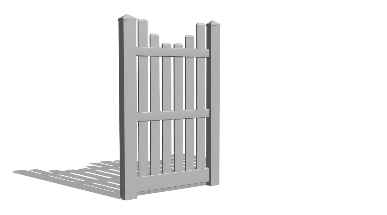 6' Tall x 3' Wide Single Swing Vinyl Gate For Vinyl Fences (AFC-013)