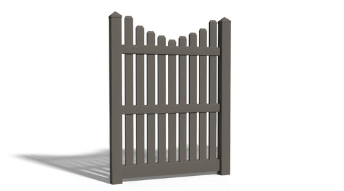 6' Tall x 4' Wide Single Swing Vinyl Gate For Vinyl Fences (AFC-013) - Dark Gray