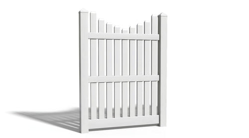 6' Tall x 4' Wide Single Swing Vinyl Gate For Vinyl Fences (AFC-013) - White